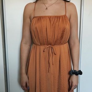 Cross-Back Satin Dress